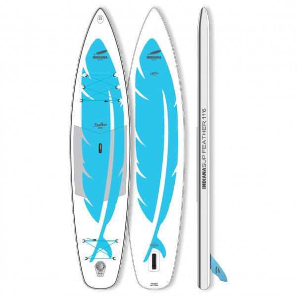 Indiana - 11'6 Feather Inflatable - SUP Board Gr 350 x 76,2 x 15 cm weiß/blau von Indiana