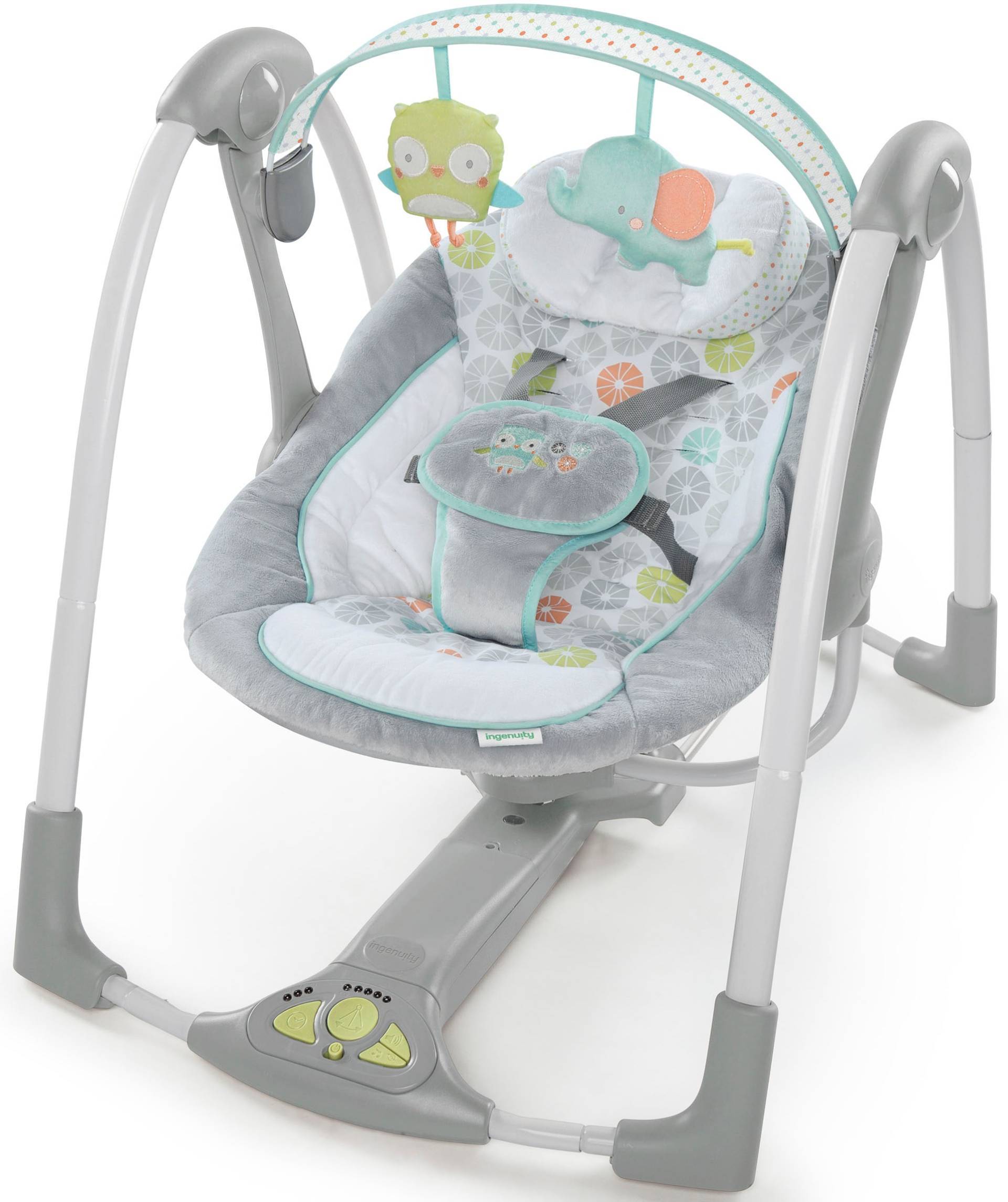 ingenuity Babyschaukel »Swing'n Go, Hugs & Hoots«, bis 9 kg, tragbar