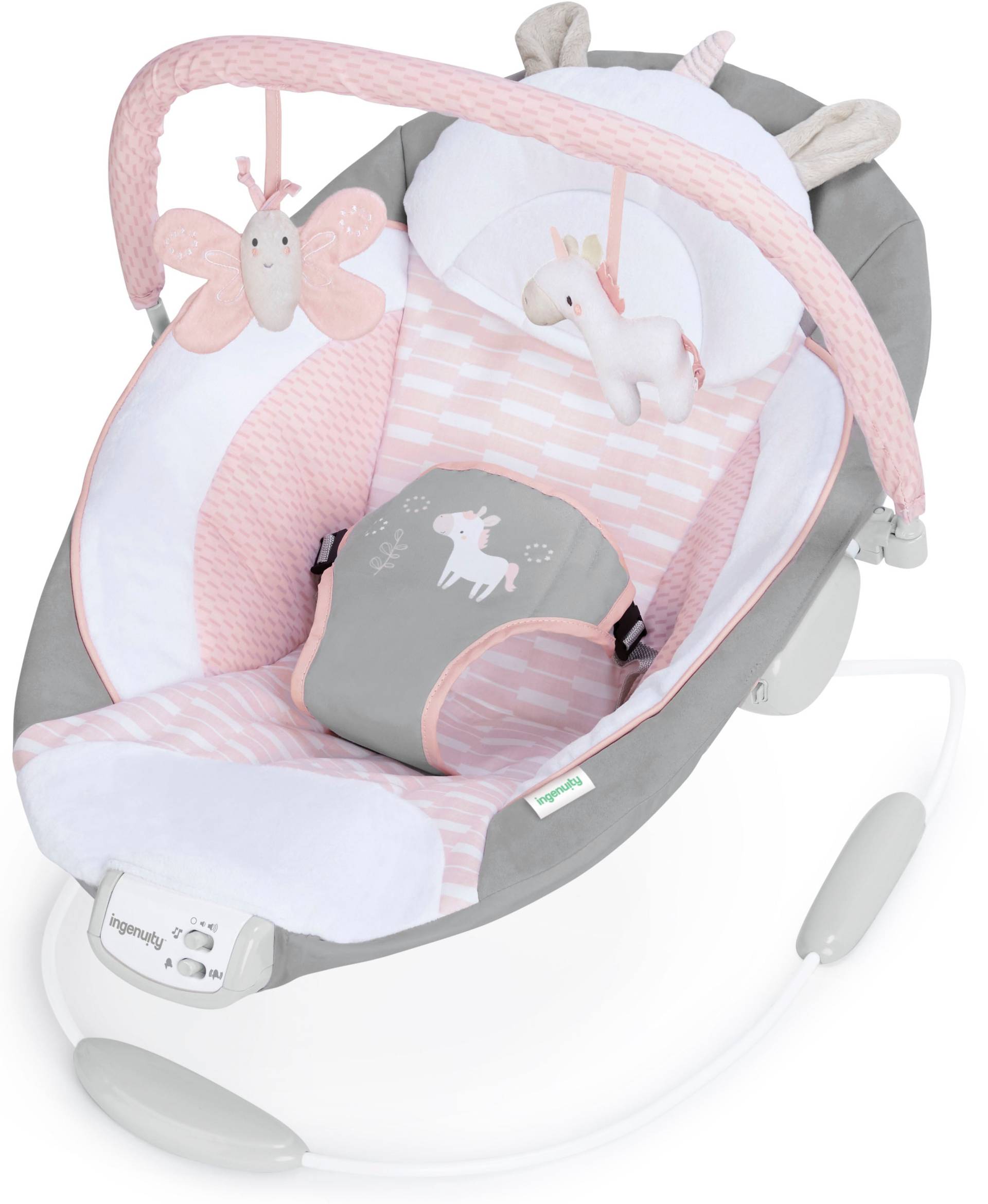 ingenuity Babywippe »Soothing Bouncer, Flora the Unicorn«, bis 9 kg, mit Vibration und Melodien von Ingenuity