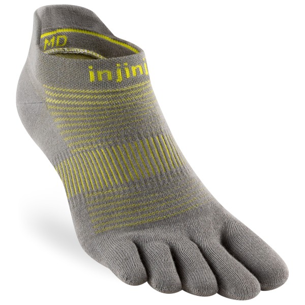 Injinji - Run Lightweight No-Show - Laufsocken Gr L grau von Injinji