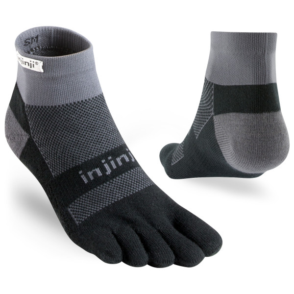 Injinji - Run Midweight Mini-Crew - Laufsocken Gr L;M;S;XL grau/schwarz von Injinji