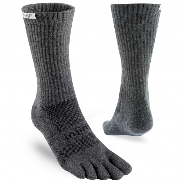 Injinji - Trail Midweight Crew - Wandersocken Gr L grau von Injinji