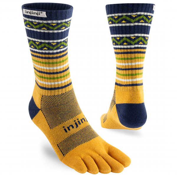 Injinji - Trail Midweight Crew - Wandersocken Gr L;M;S blau;bunt;grau von Injinji