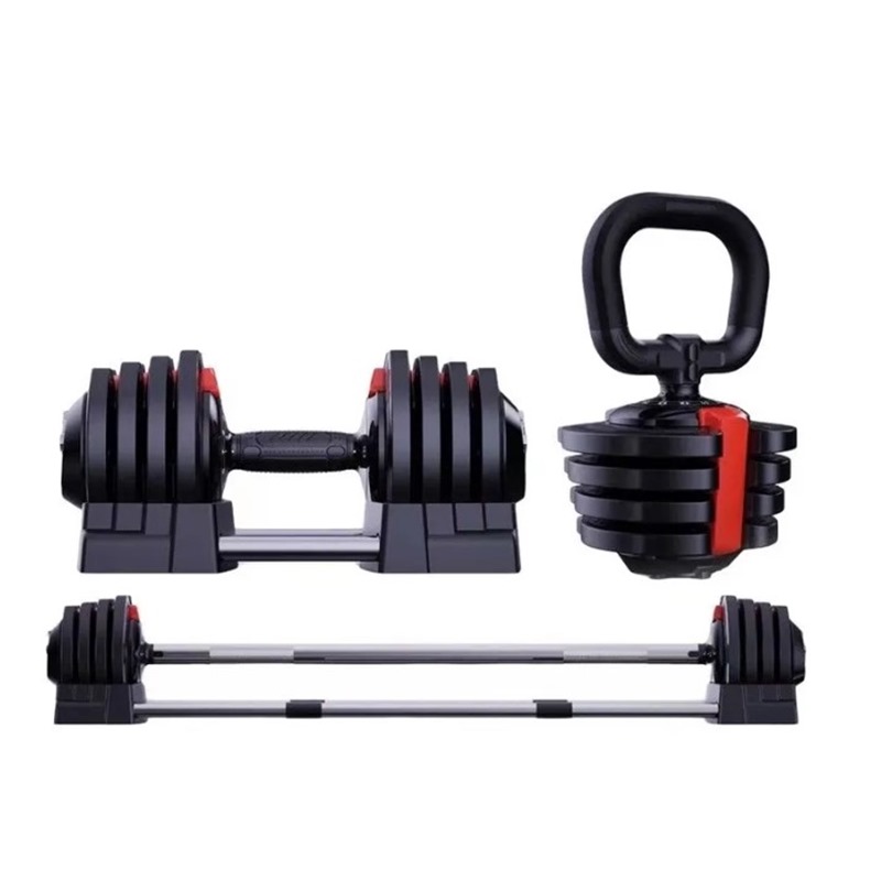 3in1 Verstellbare Langhantel + Kurzhantel, verstellbare Kettlebell 1,5 - 18kg von Gym Universe