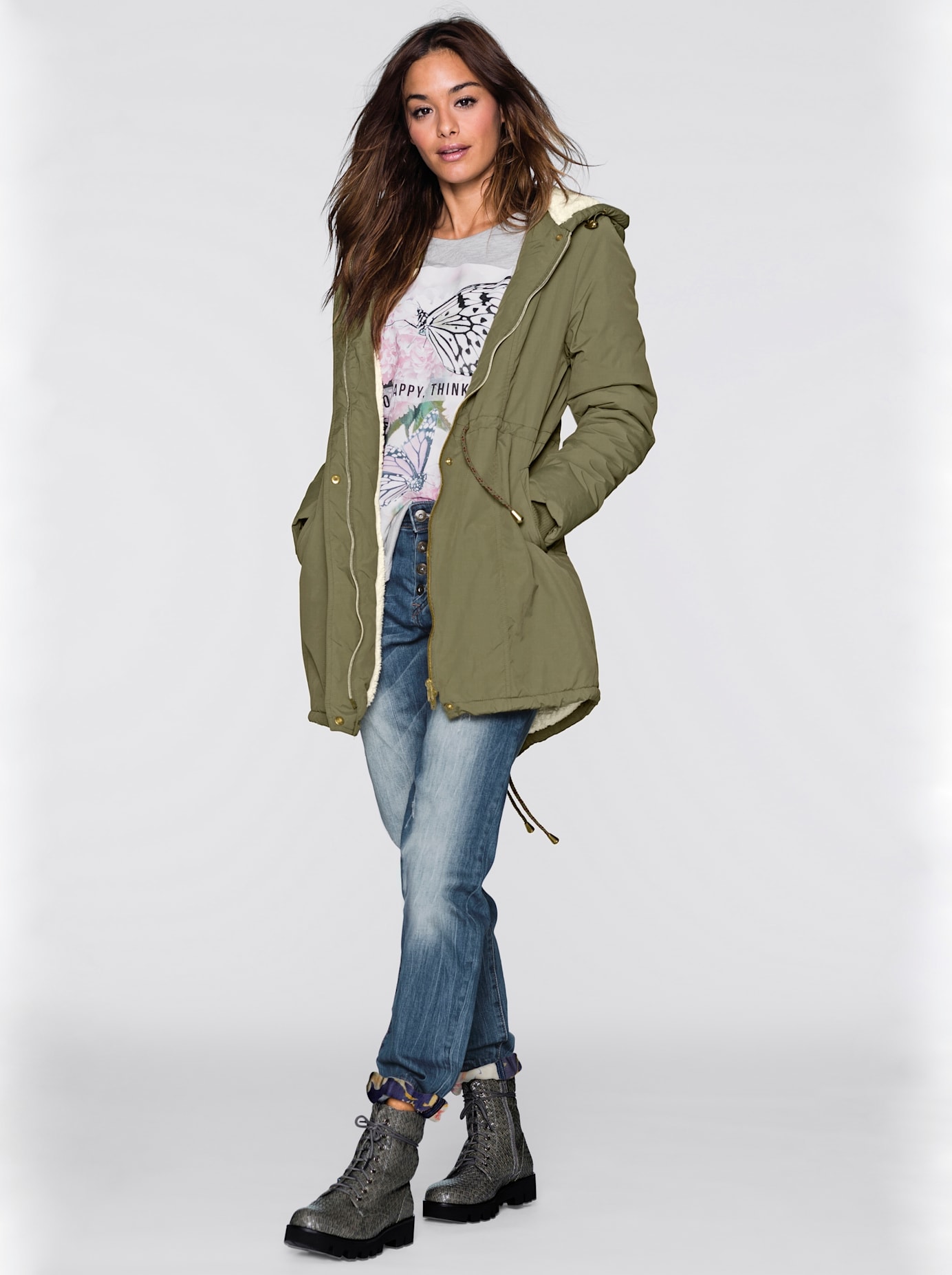 Inspirationen Langjacke, mit Kapuze Inspirationen Langjacke, mit Kapuze von Inspirationen