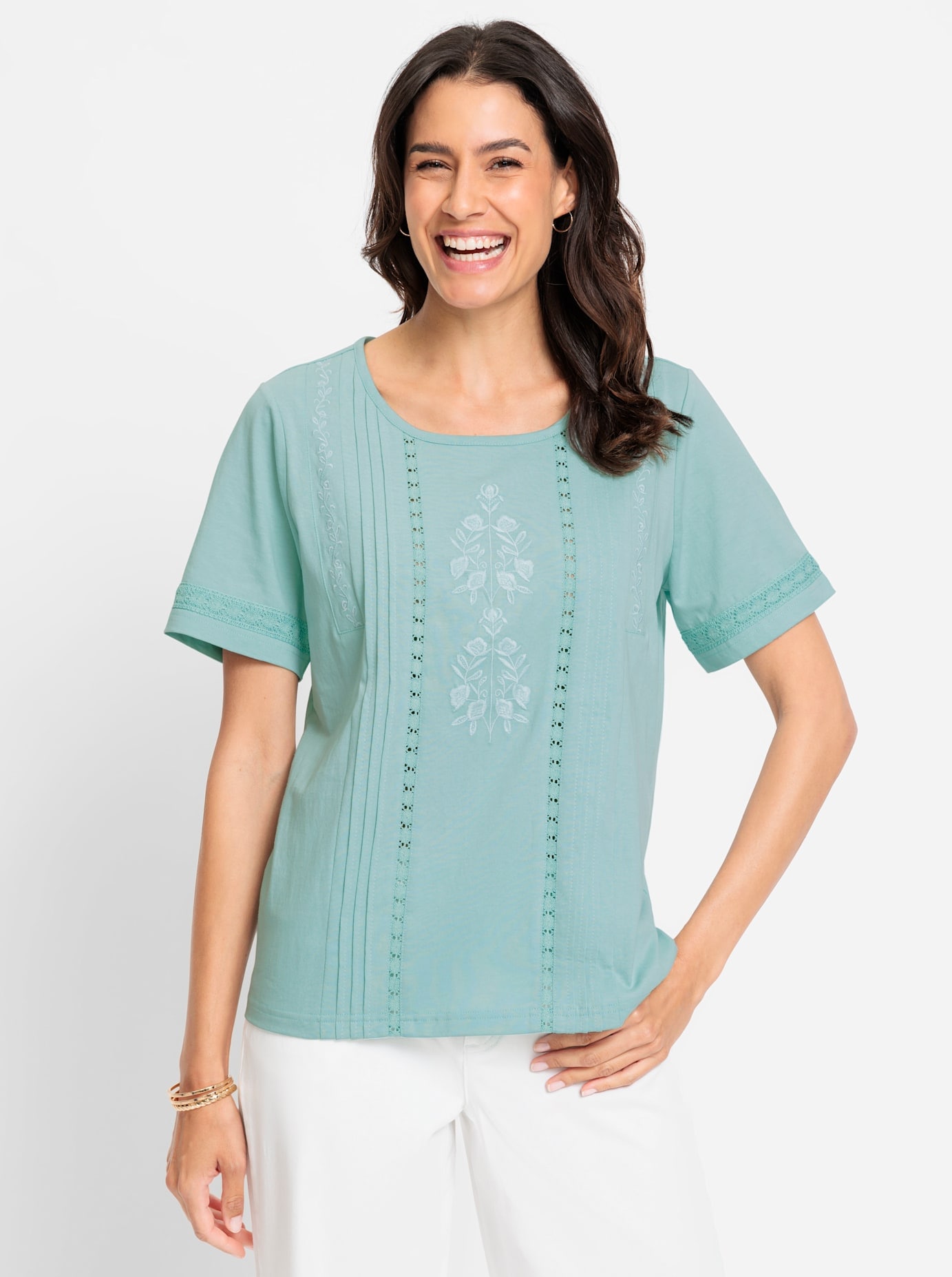 Inspirationen Rundhalsshirt »Kurzarm-Shirt« Inspirationen Rundhalsshirt »Kurzarm-Shirt« von Inspirationen