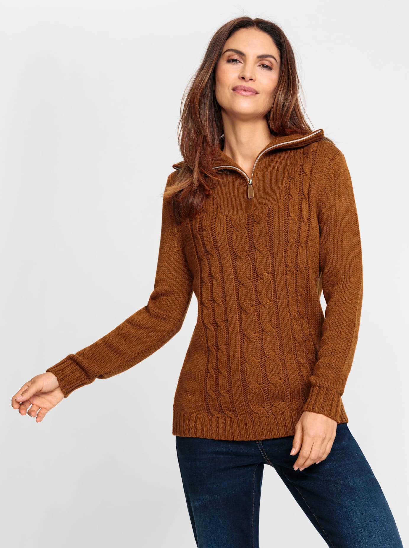 Inspirationen Strickpullover »Troyer-Pullover« von Inspirationen