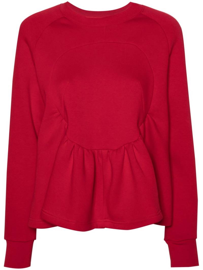 Ioana Ciolacu Calypso ruched-detail sweatshirt - Red von Ioana Ciolacu