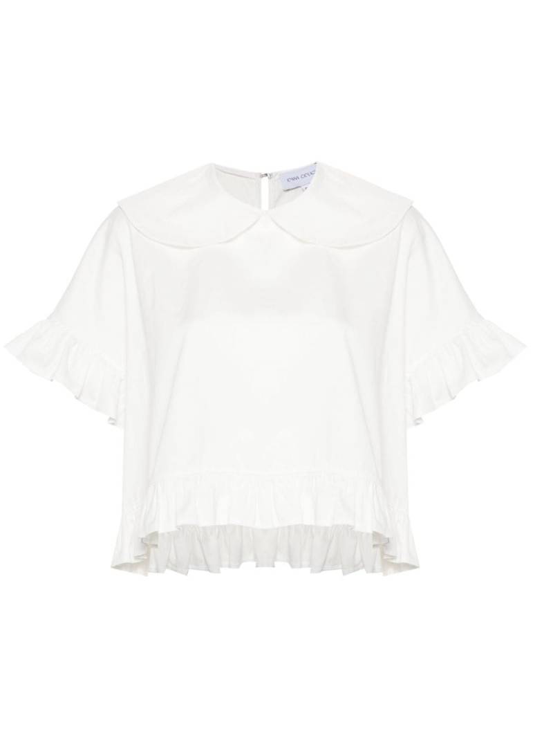 Ioana Ciolacu Dahlia ruffled blouse - White von Ioana Ciolacu