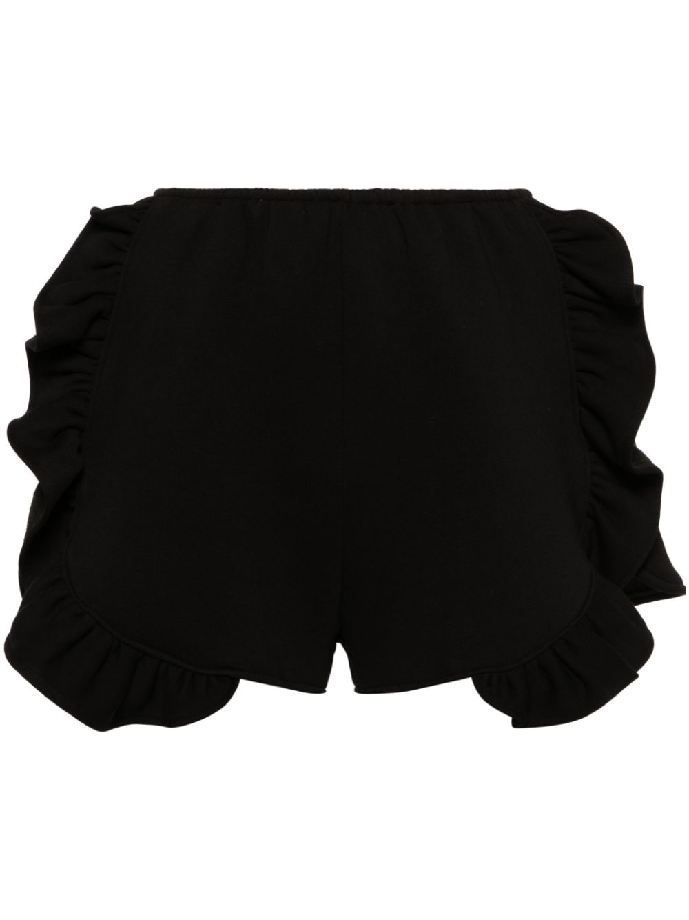 Ioana Ciolacu Peony ruffled jersey shorts - Black von Ioana Ciolacu