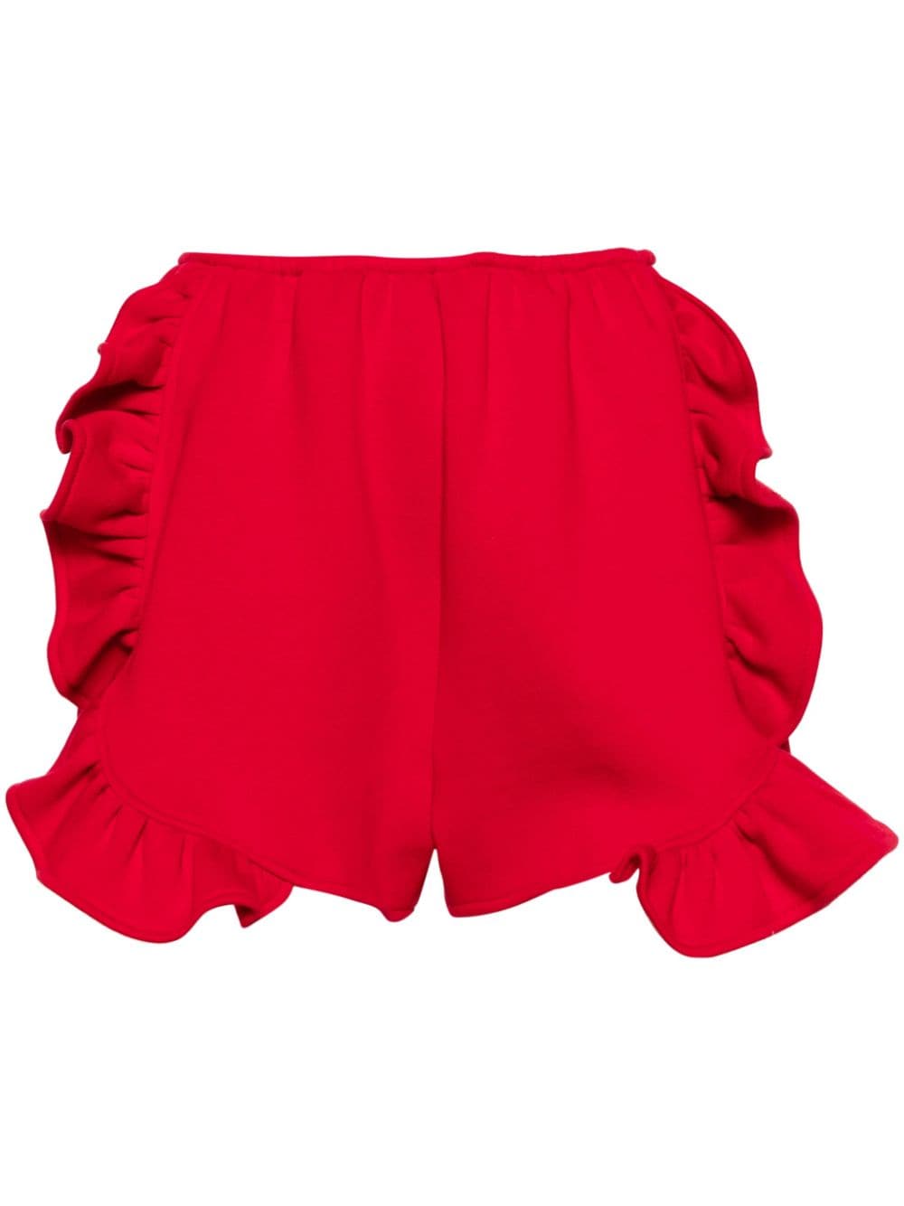 Ioana Ciolacu Peony ruffled jersey shorts - Red von Ioana Ciolacu