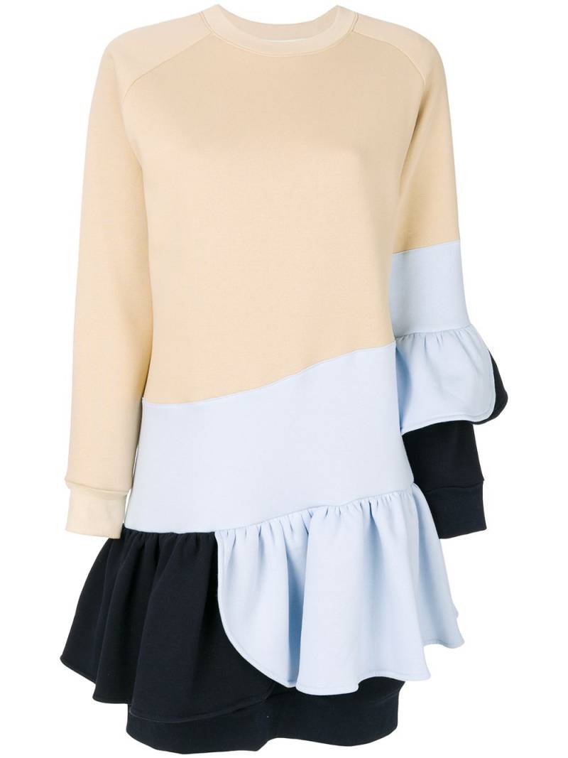 Ioana Ciolacu colour-block frill dress - Neutrals von Ioana Ciolacu