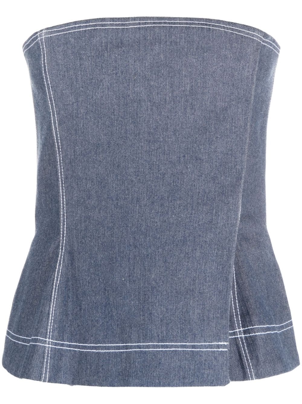 Ioana Ciolacu contrasting-stitch bustier top - Blue von Ioana Ciolacu