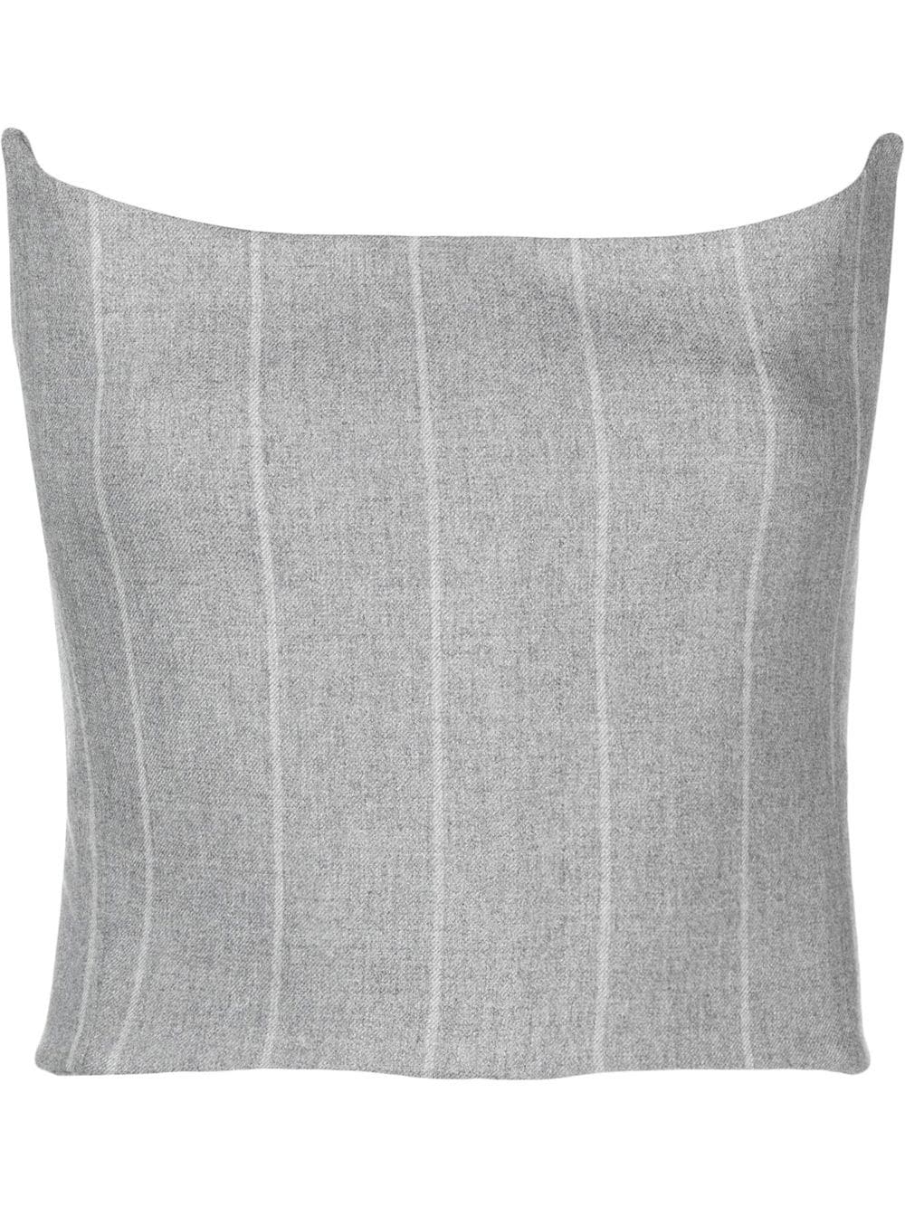 Ioana Ciolacu pinstripe-print off-shoulder bustier top - Grey von Ioana Ciolacu