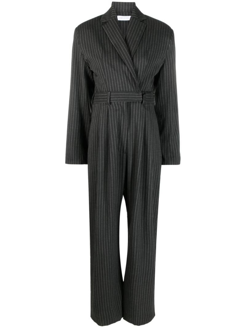 Ioana Ciolacu pinstripe-print wool jumpsuit - Black von Ioana Ciolacu