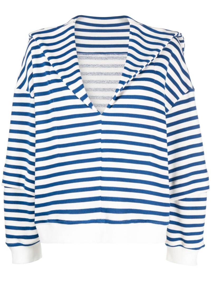 Ioana Ciolacu sailor-collar striped top - Blue von Ioana Ciolacu