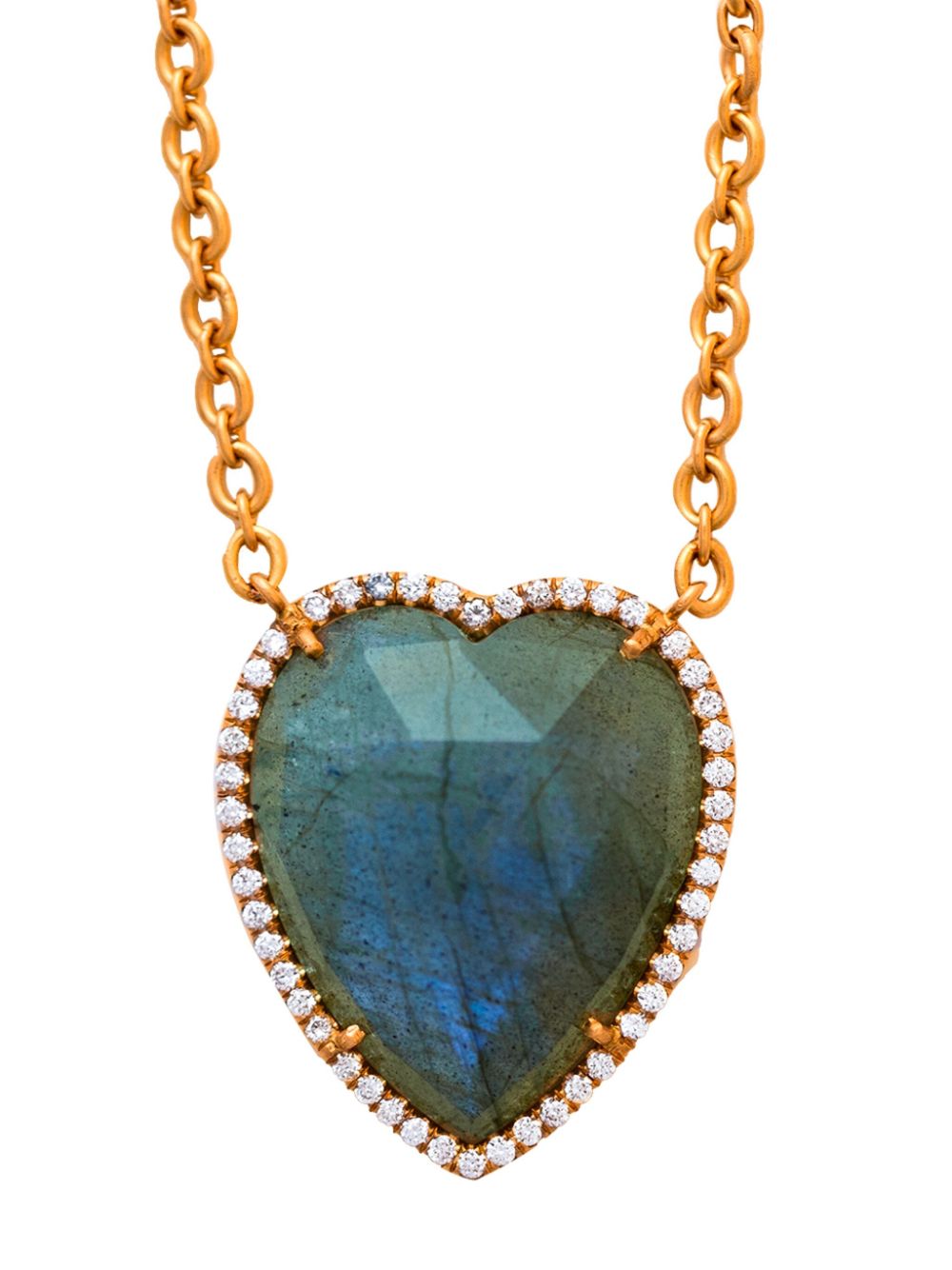 Irene Neuwirth 18kt rose gold Love diamond labradorite pendant necklace - Pink von Irene Neuwirth