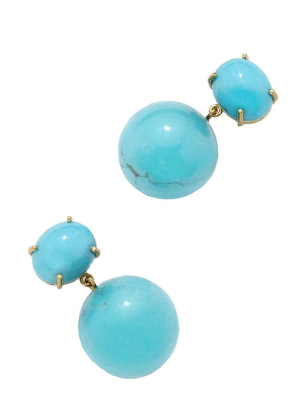 Irene Neuwirth 18kt yellow gold Gumball turquoise drop earrings von Irene Neuwirth