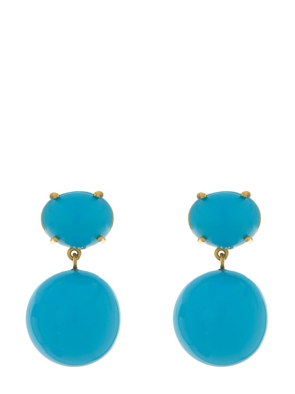 Irene Neuwirth 18kt yellow gold Kingman turquoise drop earrings von Irene Neuwirth