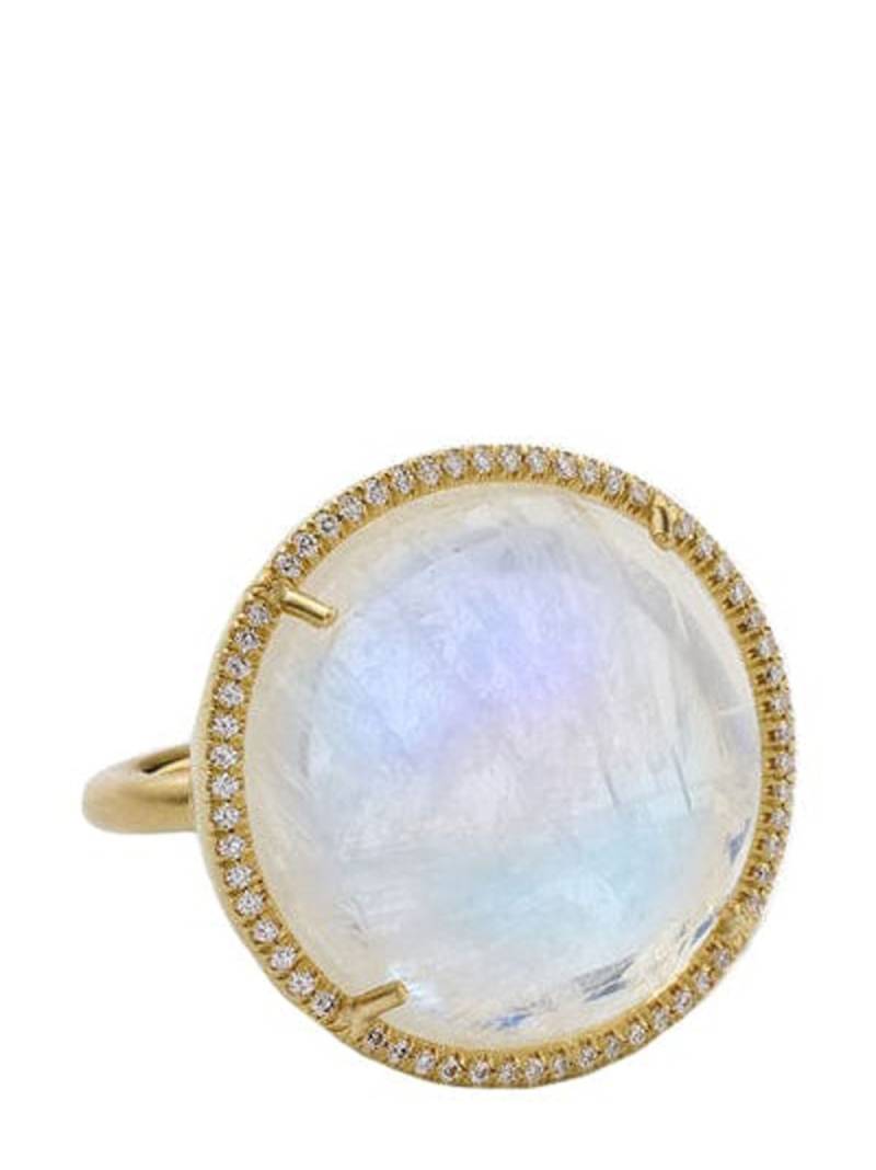 Irene Neuwirth 18kt yellow gold large Classic moonstone and diamond ring von Irene Neuwirth