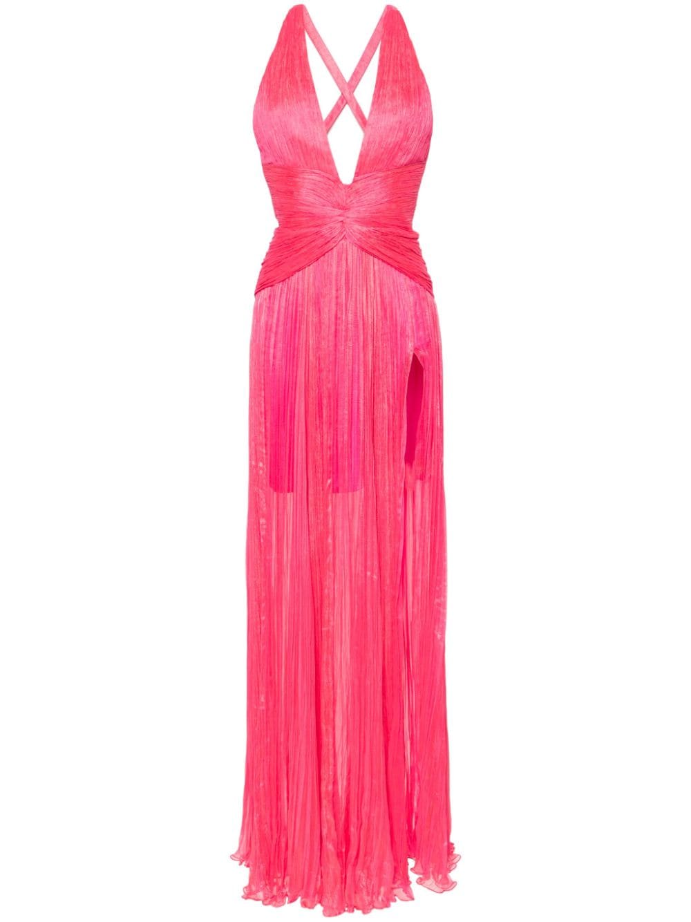 Iris Serban Claire V-neck plissé gown - Pink von Iris Serban