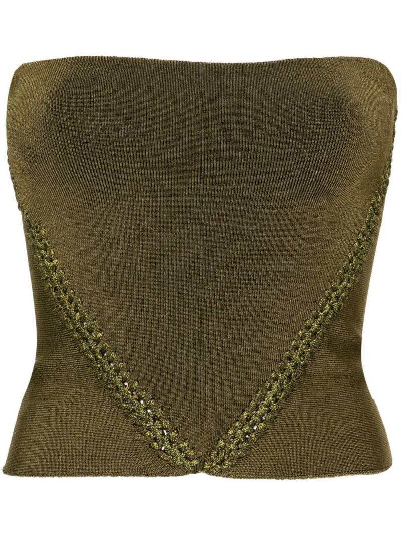 Isa Boulder braid-detail ribbed tube top - Green von Isa Boulder