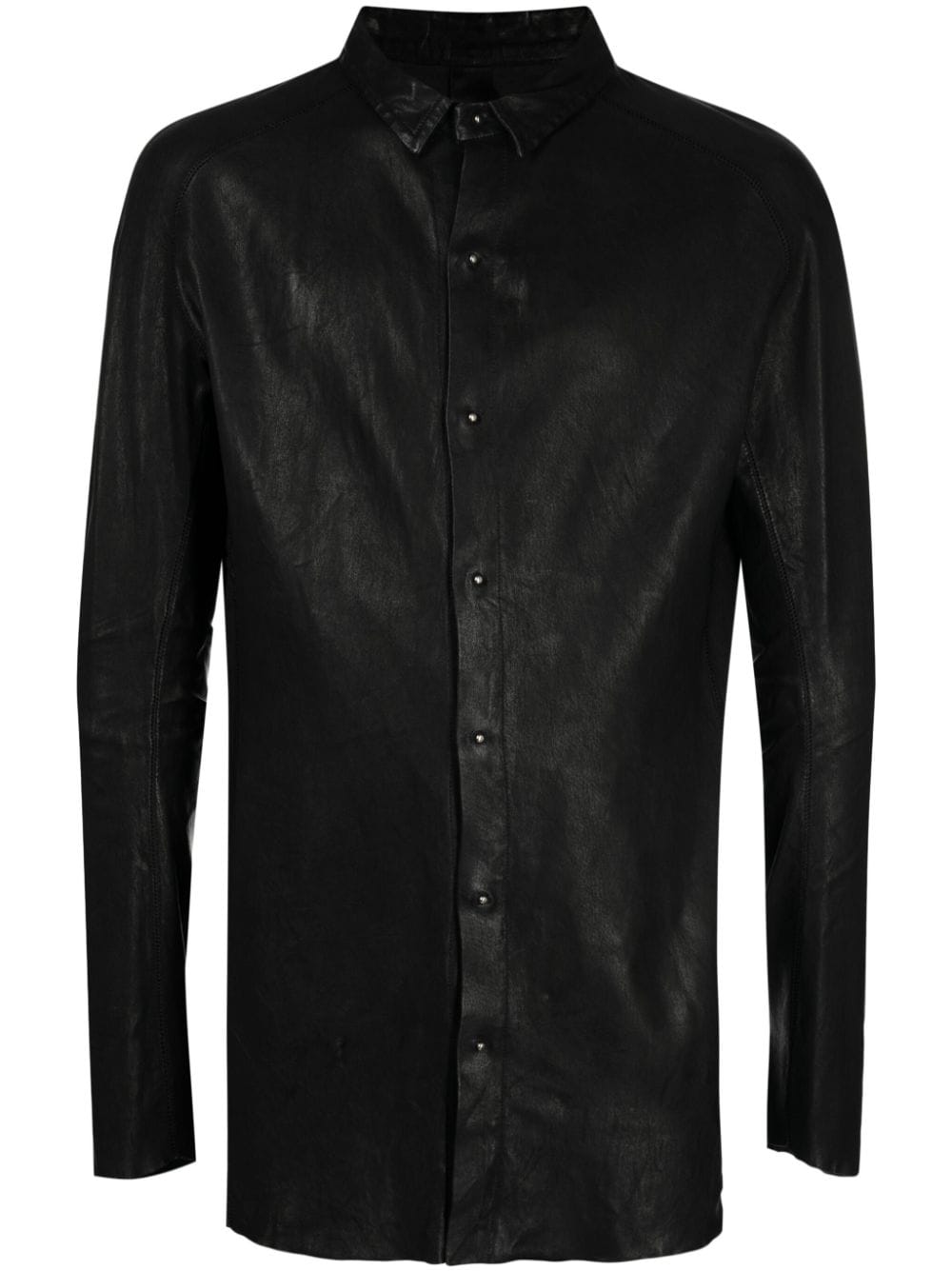 Isaac Sellam Experience raw-cut edge leather shirt - Black von Isaac Sellam Experience