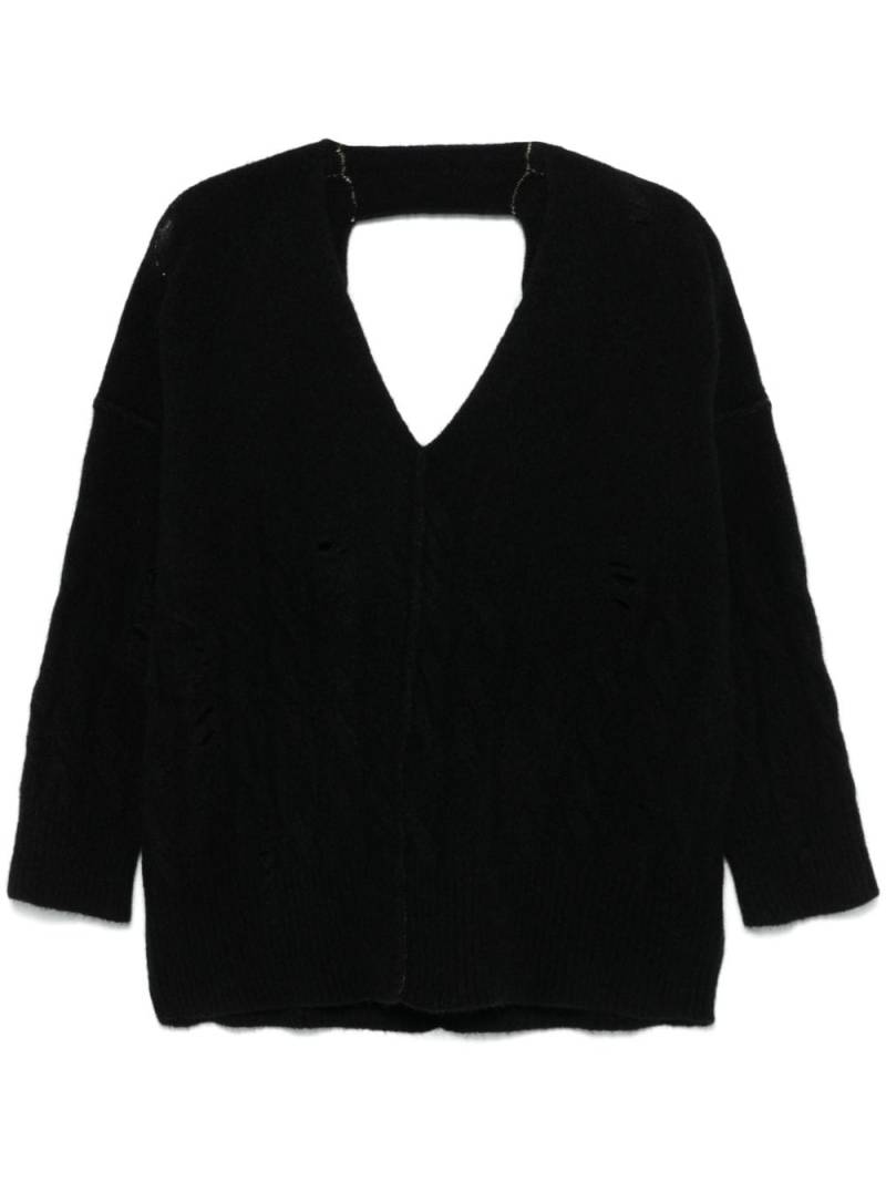 Isabel Benenato V-cut out sweater - Black von Isabel Benenato