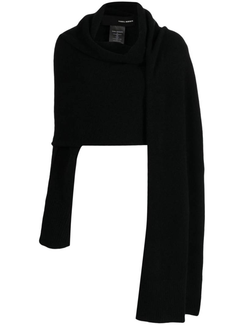 Isabel Benenato asymmetric scarf jumper - Black von Isabel Benenato