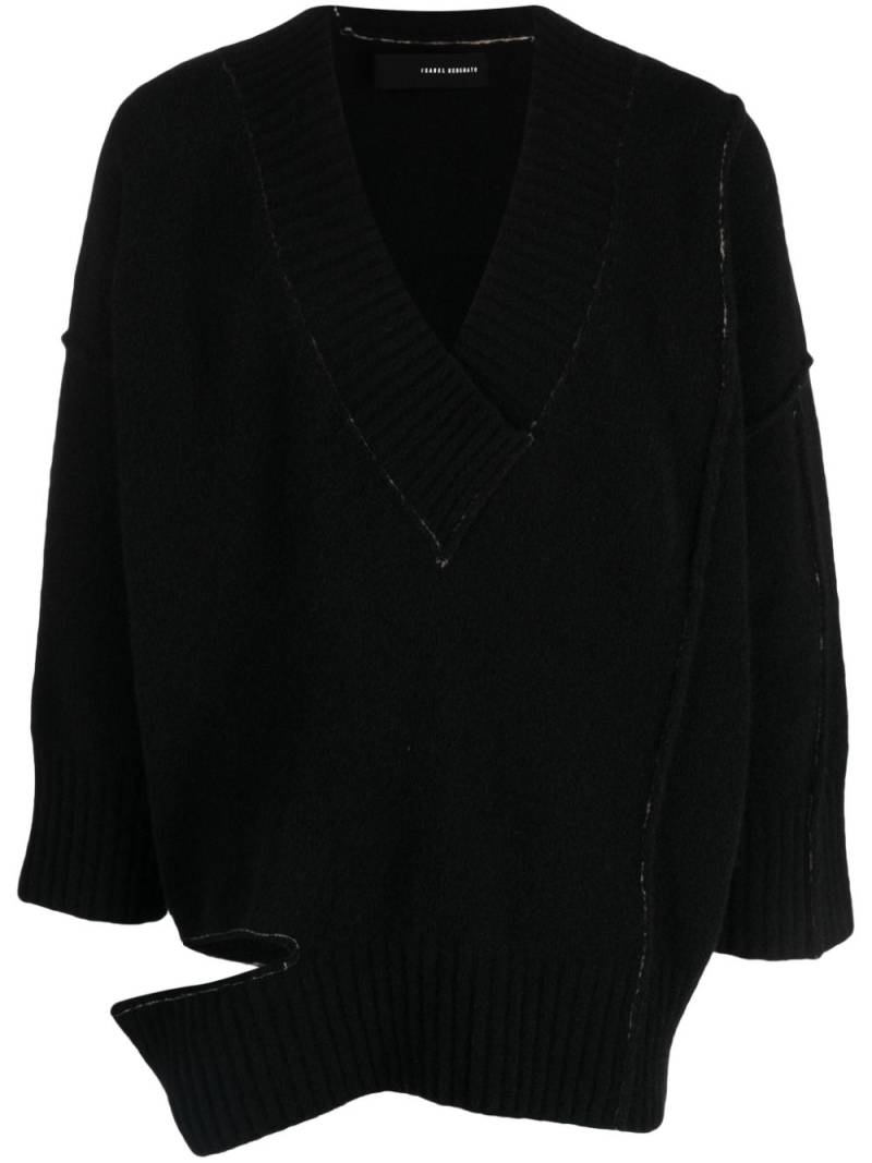 Isabel Benenato cut-out exposed-seam jumper - Black von Isabel Benenato