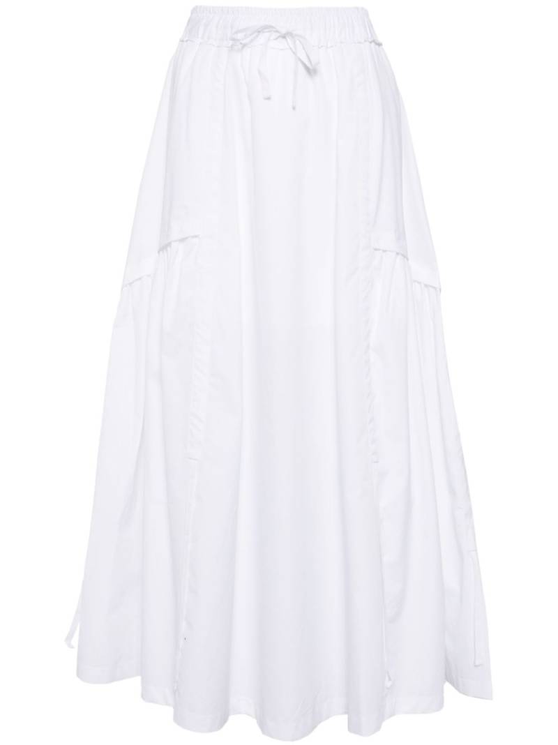 Isabel Benenato drawstring-waist cotton midi skirt - White von Isabel Benenato