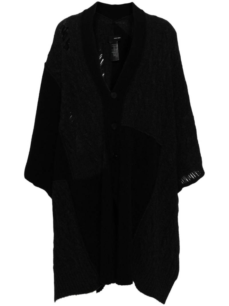 Isabel Benenato knitted cape coat - Black von Isabel Benenato