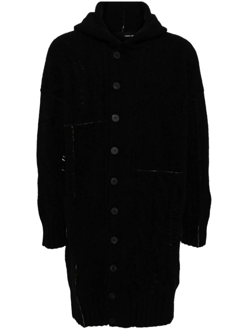 Isabel Benenato knitted hooded coat - Black von Isabel Benenato