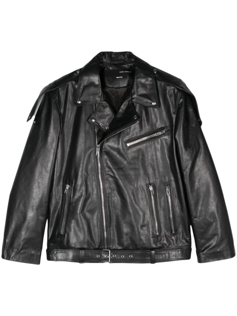 Isabel Benenato leather biker jacket - Black von Isabel Benenato