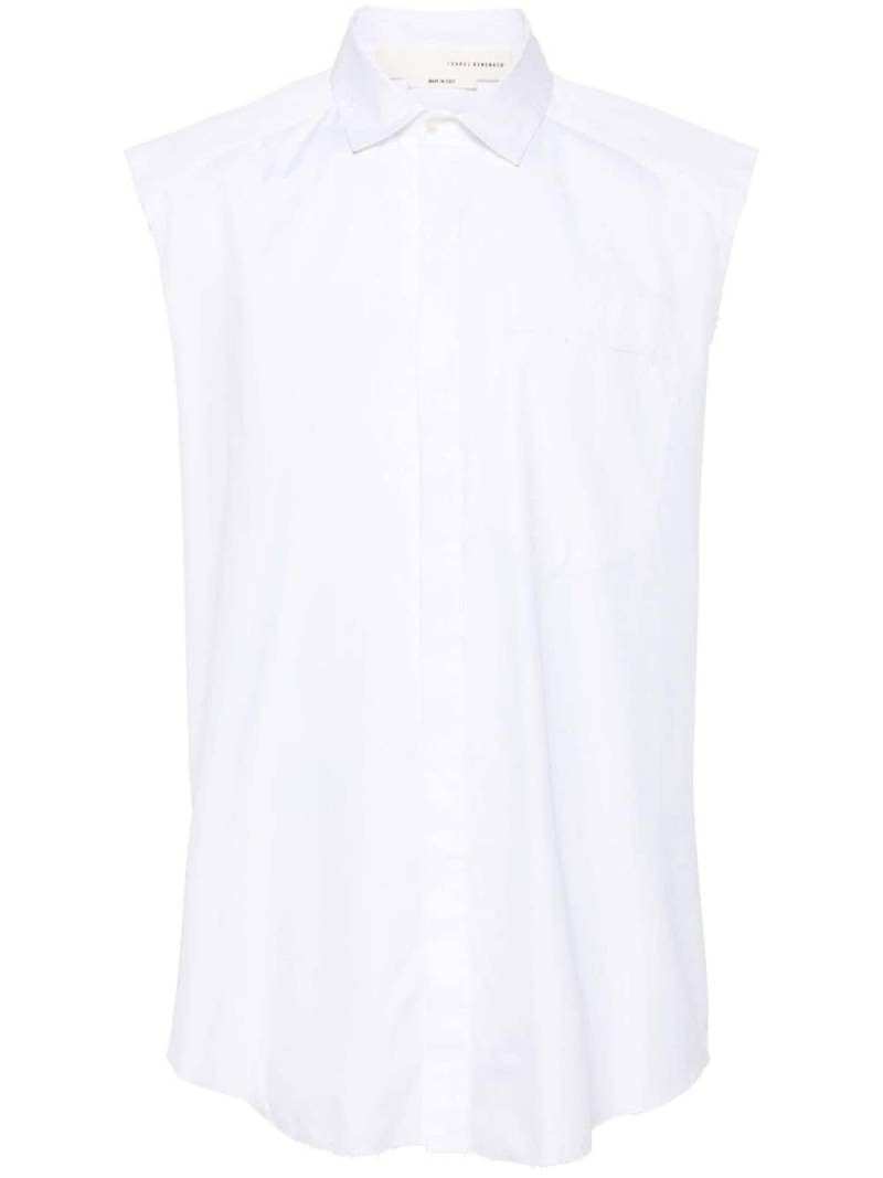 Isabel Benenato raw-cut poplin shirt - White von Isabel Benenato