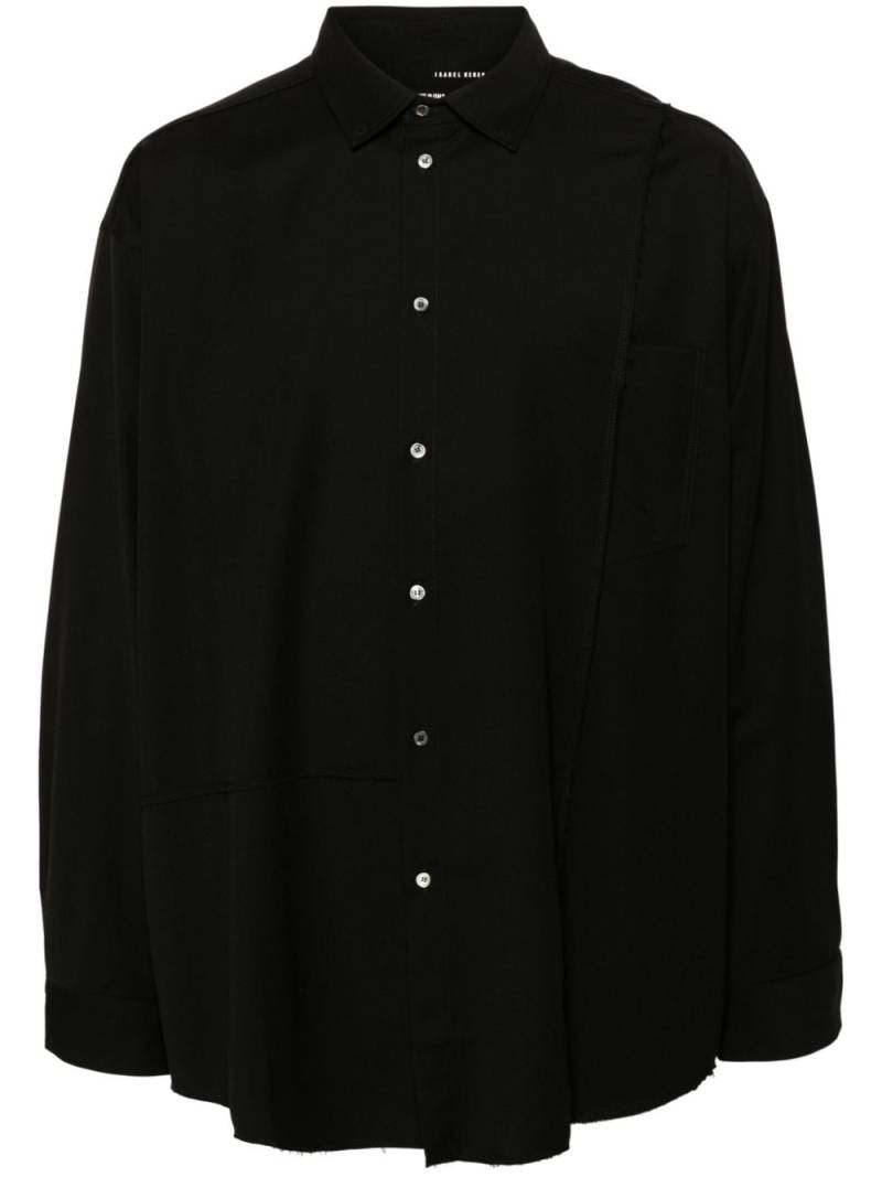 Isabel Benenato raw-cut shirt - Black von Isabel Benenato