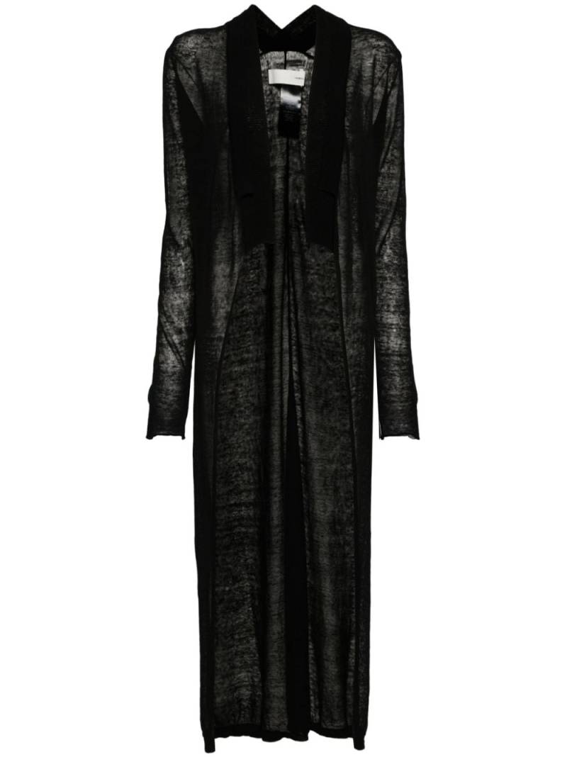 Isabel Benenato semi-sheer knited maxi dress - Black von Isabel Benenato