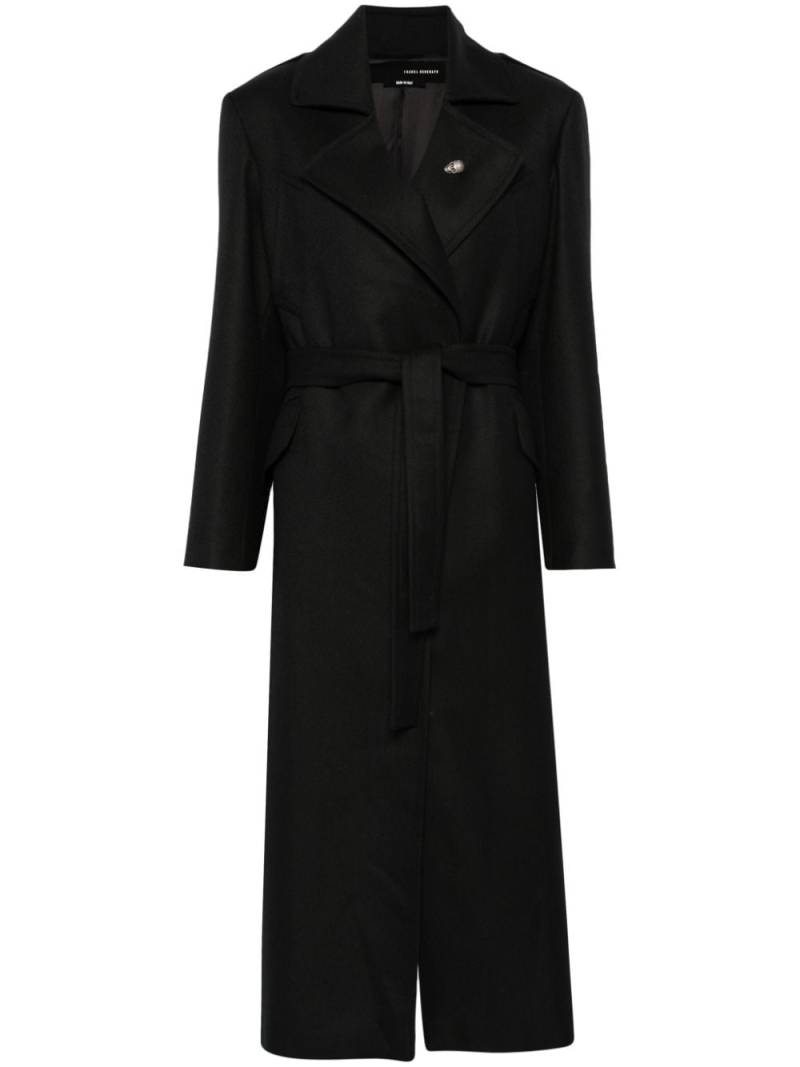 Isabel Benenato skull-brooch coat - Black von Isabel Benenato