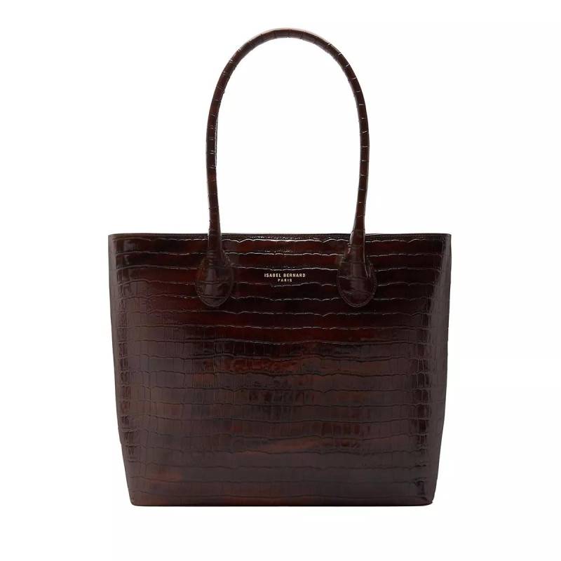 Isabel Bernard Schultertasche - Honoré Lysanne Croco Brown Calfskin Leather Should - Gr. unisize - in Braun - für Damen von Isabel Bernard