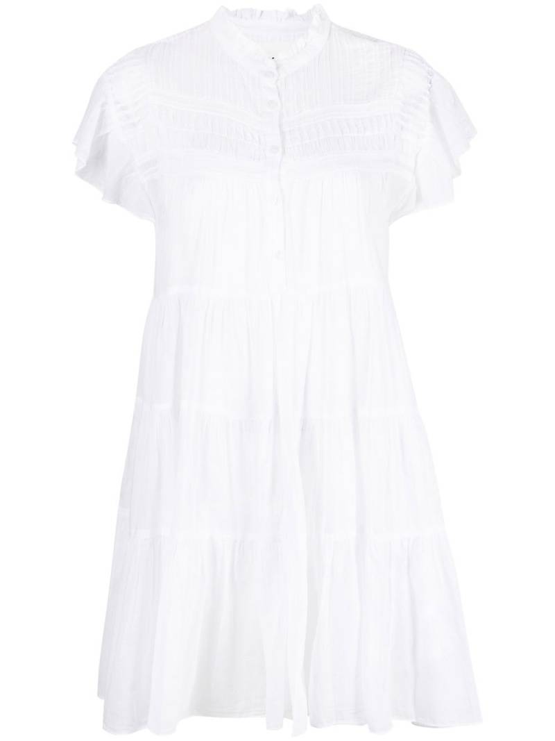 MARANT ÉTOILE Lanikaye tiered cotton minidress - White von MARANT ÉTOILE