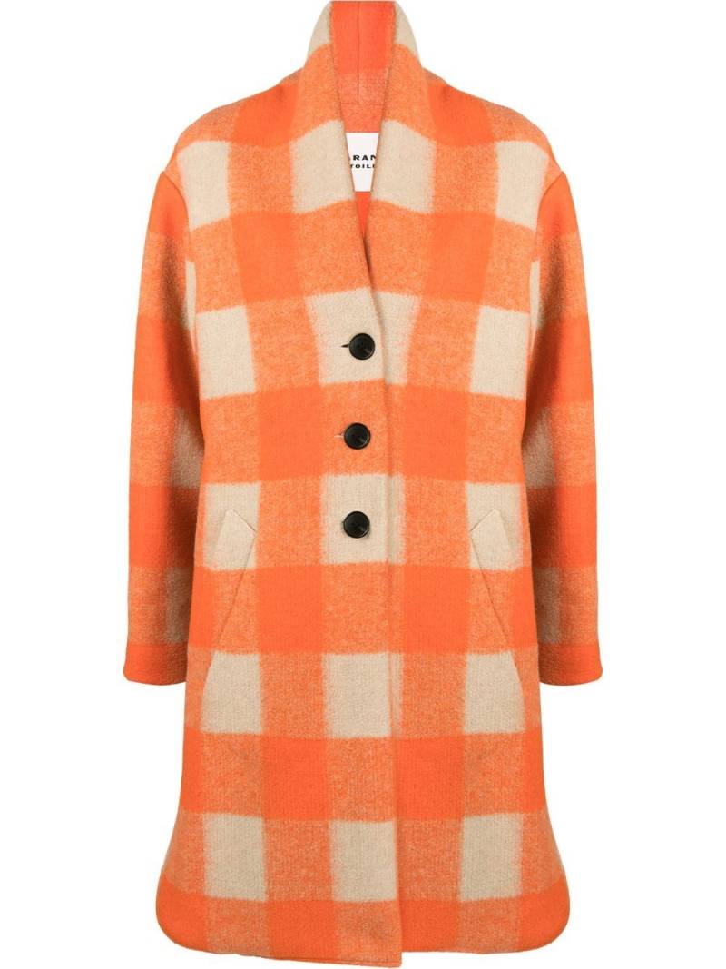 MARANT ÉTOILE check-pattern single-breasted coat - Orange von MARANT ÉTOILE