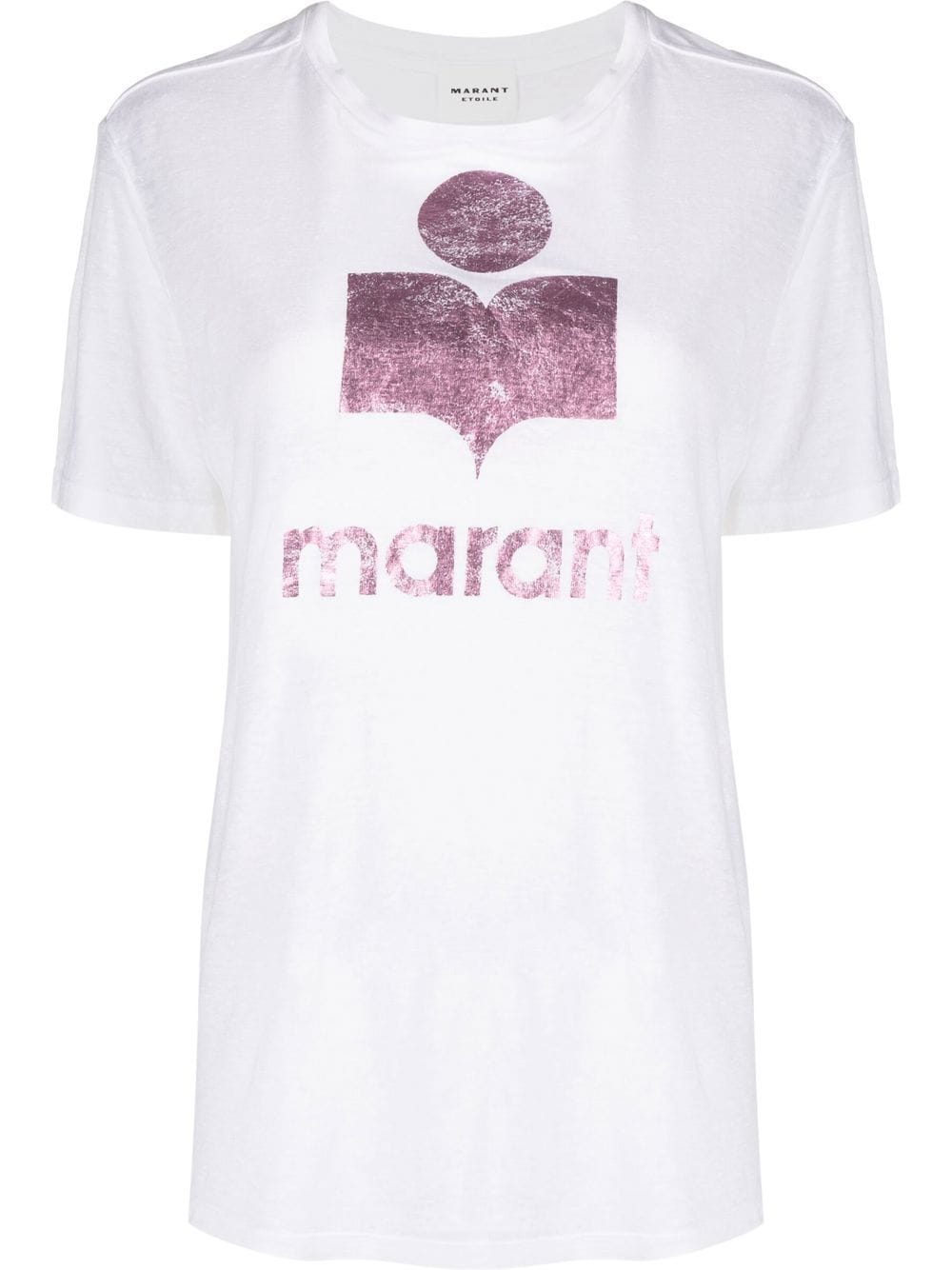 MARANT ÉTOILE logo-print linen T-shirt - White von MARANT ÉTOILE