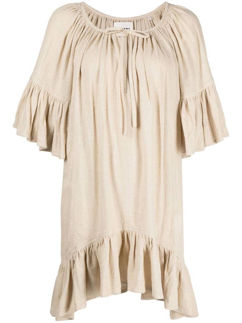 MARANT ÉTOILE ruffled silk dress - Neutrals von MARANT ÉTOILE