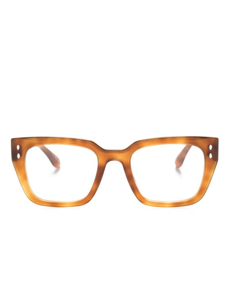 Isabel Marant Eyewear logo-print square-frame glasses - Brown von Isabel Marant Eyewear