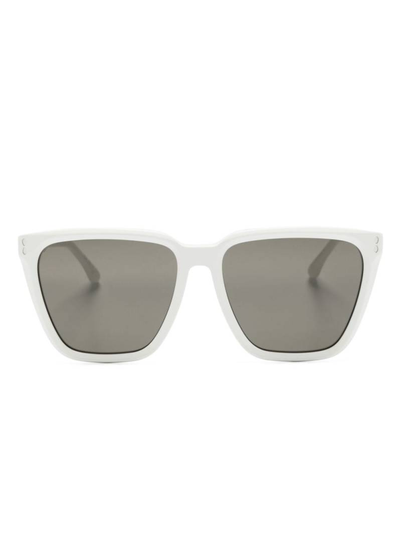 Isabel Marant Eyewear logo-print square-frame sunglasses - White von Isabel Marant Eyewear