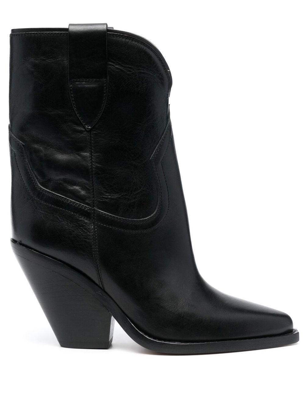 ISABEL MARANT Leyane 90mm leather boots - Black von ISABEL MARANT