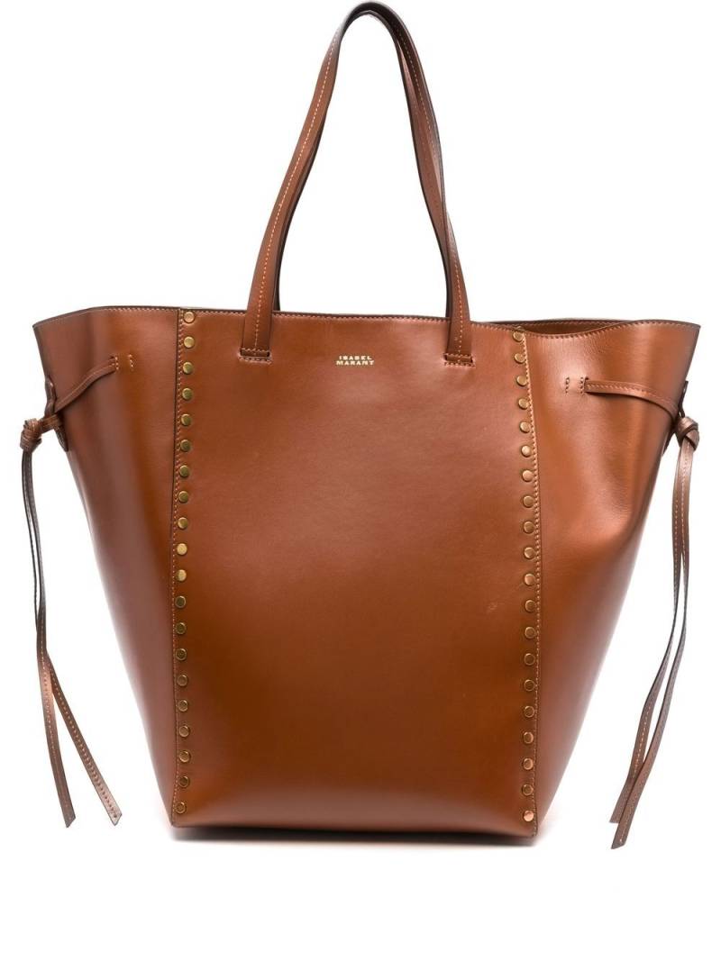 ISABEL MARANT Oskan studded tote bag - Brown von ISABEL MARANT