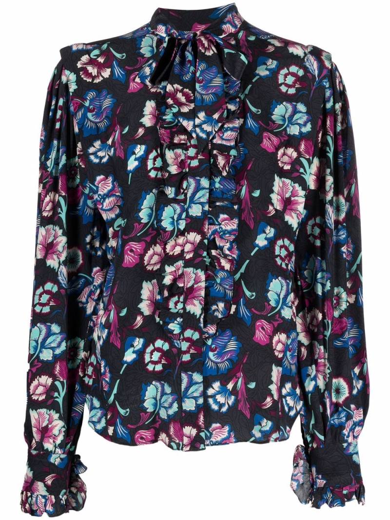 ISABEL MARANT floral-print silk blouse - Blue von ISABEL MARANT