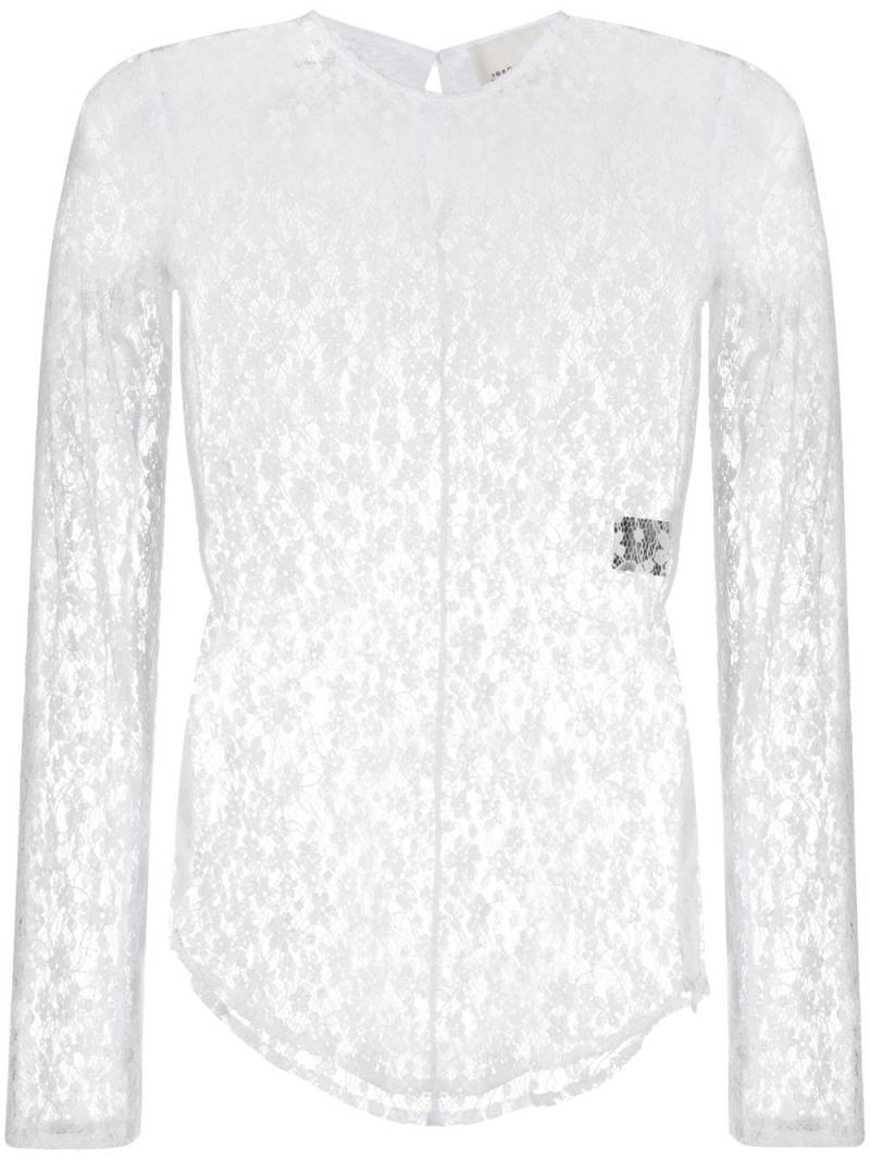 ISABEL MARANT lace-detail long-sleeved top - White von ISABEL MARANT