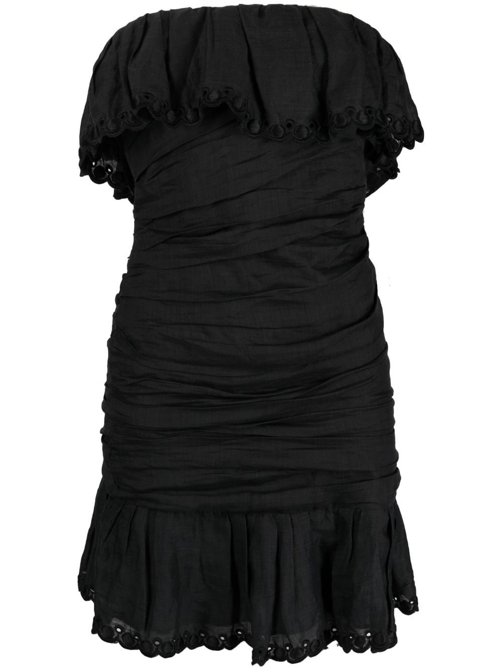 ISABEL MARANT off-shoulder ruched minidress - Black von ISABEL MARANT